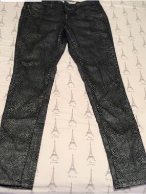 Grane Black Snake-Print Straight Leg Pants